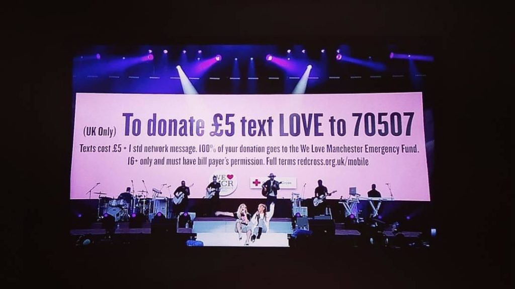 «One love Manchester»  ¿Exito  con micro-donaciones por SMS?